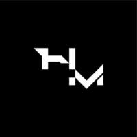 techno style modern monogram initial letter bold futuristic concept HM vector