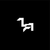 techno style modern monogram initial letter bold futuristic concept IA vector