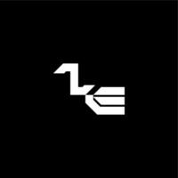 techno style modern monogram initial letter bold futuristic concept IE vector