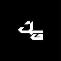 techno style modern monogram initial letter bold futuristic concept JG vector