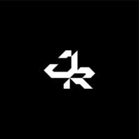 techno style modern monogram initial letter bold futuristic concept JR vector