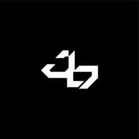 techno style modern monogram initial letter bold futuristic concept JD vector