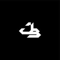 techno style modern monogram initial letter bold futuristic concept JB vector
