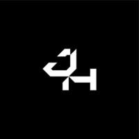 techno style modern monogram initial letter bold futuristic concept JH vector