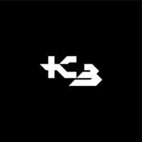 techno style modern monogram initial letter bold futuristic concept KB vector