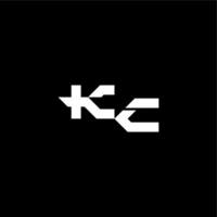 techno style modern monogram initial letter bold futuristic concept KC vector