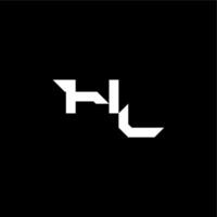 techno style modern monogram initial letter bold futuristic concept HL vector