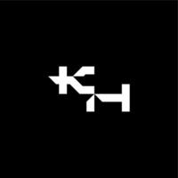 techno style modern monogram initial letter bold futuristic concept KH vector