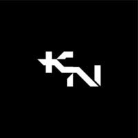 techno style modern monogram initial letter bold futuristic concept KN vector