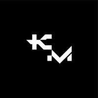 techno style modern monogram initial letter bold futuristic concept KM vector