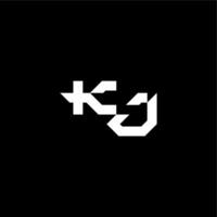 techno style modern monogram initial letter bold futuristic concept KJ vector