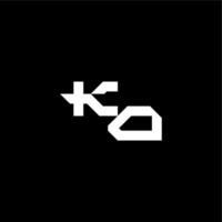 techno style modern monogram initial letter bold futuristic concept KO vector