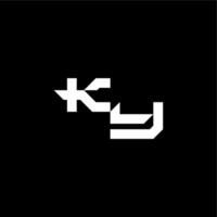 techno style modern monogram initial letter bold futuristic concept KY vector