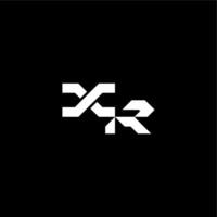 XR letter bold futuristic concept techno style modern monogram initial vector