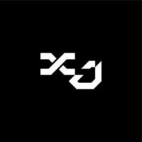 XJ letter bold futuristic concept techno style modern monogram initial vector