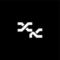 XK letter bold futuristic concept techno style modern monogram initial vector