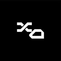XO letter bold futuristic concept techno style modern monogram initial vector