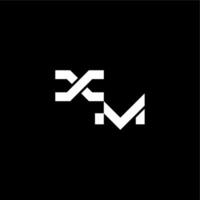 XM letter bold futuristic concept techno style modern monogram initial vector