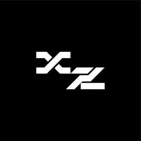 XZ letter bold futuristic concept techno style modern monogram initial vector