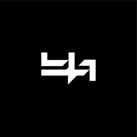 YA letter bold futuristic concept techno style modern monogram initial vector