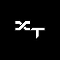 XT letter bold futuristic concept techno style modern monogram initial vector