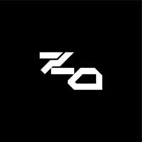 ZO letter bold futuristic concept techno style modern monogram initial vector