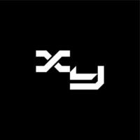 XY letter bold futuristic concept techno style modern monogram initial vector