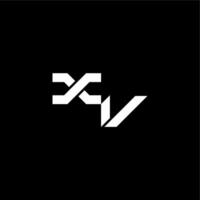 XV letter bold futuristic concept techno style modern monogram initial vector