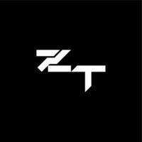 ZT letter bold futuristic concept techno style modern monogram initial vector