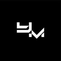 YM letter bold futuristic concept techno style modern monogram initial vector
