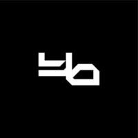 YO letter bold futuristic concept techno style modern monogram initial vector