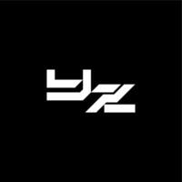 YZ letter bold futuristic concept techno style modern monogram initial vector