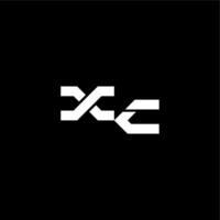 XC letter bold futuristic concept techno style modern monogram initial vector