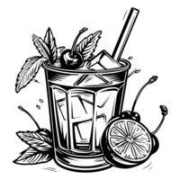 lemon drink on a white background vector