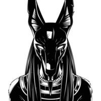 line illustration of an Egyptian cat statue on a white background vector