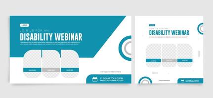 Webinar Social Media Template for Disability. Webinar square post and banner. EPS illustration. vector