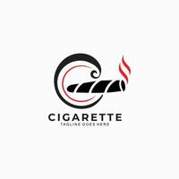 Cigarette simple design with c initial logo vector