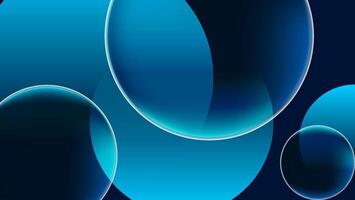 blue circles background with circular glass translucen vector