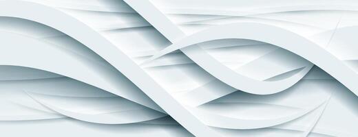 White abstract background with overlapping wavy lines texture vector