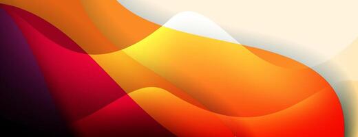 red orange overlapping abstract wave background vector