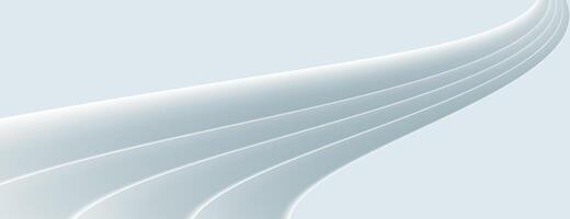 3d white wavy shapes abstract background vector