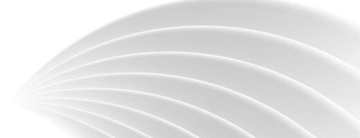 3d white abstract background with layered wavy shapes vector