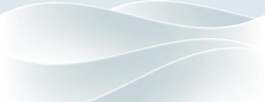 3d white wavy shapes layer background vector