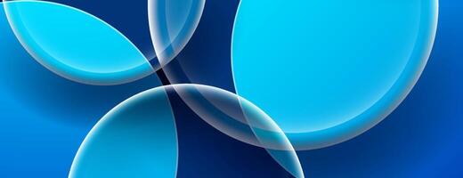 blue circles background with translucent shapes vector