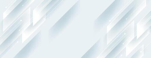 white abstract technology background with diagonal stripes and shadow vector