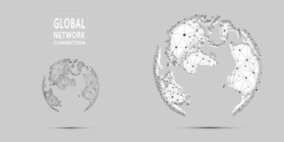 World map point and line composition concept vector