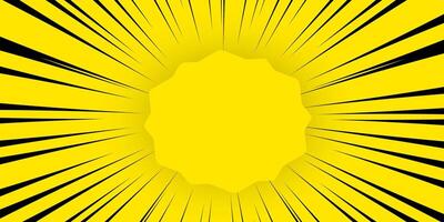 Abstract zoom line comic motion and pop art style with yellow on orange background. vector