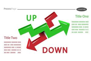 Arrow up and down arrow diagram slide template. vector