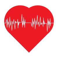 heart beat pulse flat icon for medical apps and websites vector