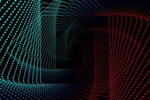 Geometric lines in red green colors, night sky.Turquoise abstract background with linear pattern. Art deco ornament banner design vector